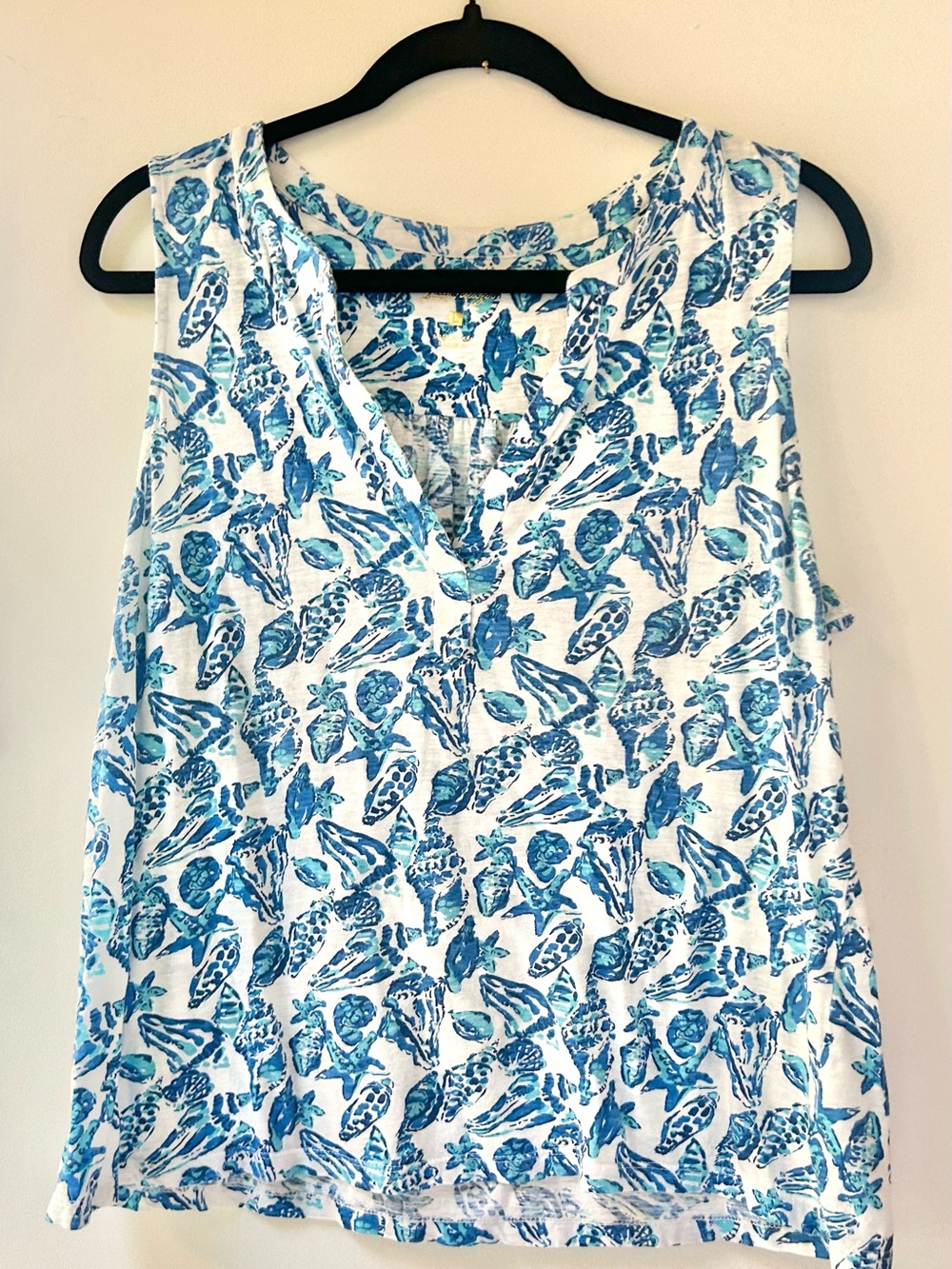 Lilly Pulitzer Dev Knit Sleeveless Top Size Large in Shell Collector